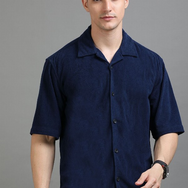 HERE&NOW Oversized Ribbed Corduroy Casual Shirt
