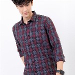 HIGHLANDER Men Maroon Slim Fit Tartan Checked Casual Shirt