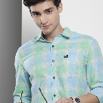 The Indian Garage Co Men Blue Checked Casual Shirt