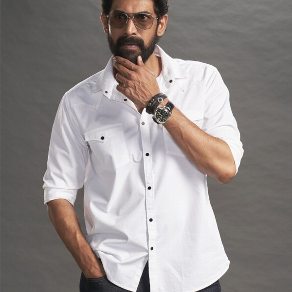 KINGDOM OF WHITE Pure Cotton Western Casual Stay White Shirt