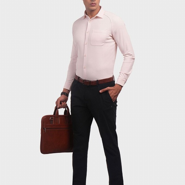 Harfun Men Spread Collar Solid Casual Shirt