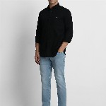 Louis Philippe Jeans Men Black Slim Fit Solid Casual Shirt