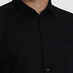 Louis Philippe Jeans Men Black Slim Fit Solid Casual Shirt