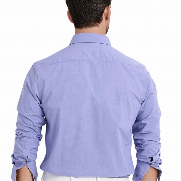 RARE RABBIT Men Comfort Spread Collar Solid Cotton Casual Shirt
