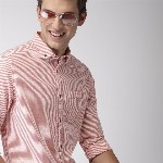Mast & Harbour Men Pink & White Slim Fit Striped Casual Shirt