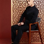 MANQ Slim-Fit Bandhgala Single-Breasted Blazer