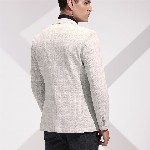 INVICTUS Slim Fit Checked Notched Lapel Single Breasted Blazer