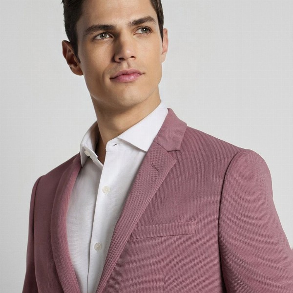 Peter England Elite Self-Design Single-Breasted Slim-Fit Formal Blazer