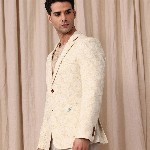 Mr Bowerbird Floral Self Design Notched Lapel Casual Blazer