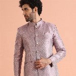 KISAH Men Self Design Jodhpuri Slim Fit Bandhgala Blazer