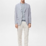 MANGO MAN Notched Lapel Collar Single-Breasted Blazers with Double Vents