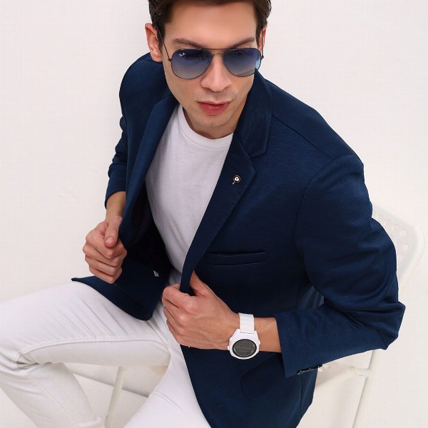 SHOWOFF Slim-Fit Single-Breasted Cotton Blazer