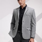 INVICTUS Slim Fit Notched Lapel Single Breasted Formal Blazer