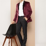 INVICTUS Velvet Finish Slim Fit Party Blazer