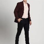 Turtle Self-Design Single-Breasted Casual Blazer